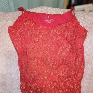 Elle Red Lacy Tank Top